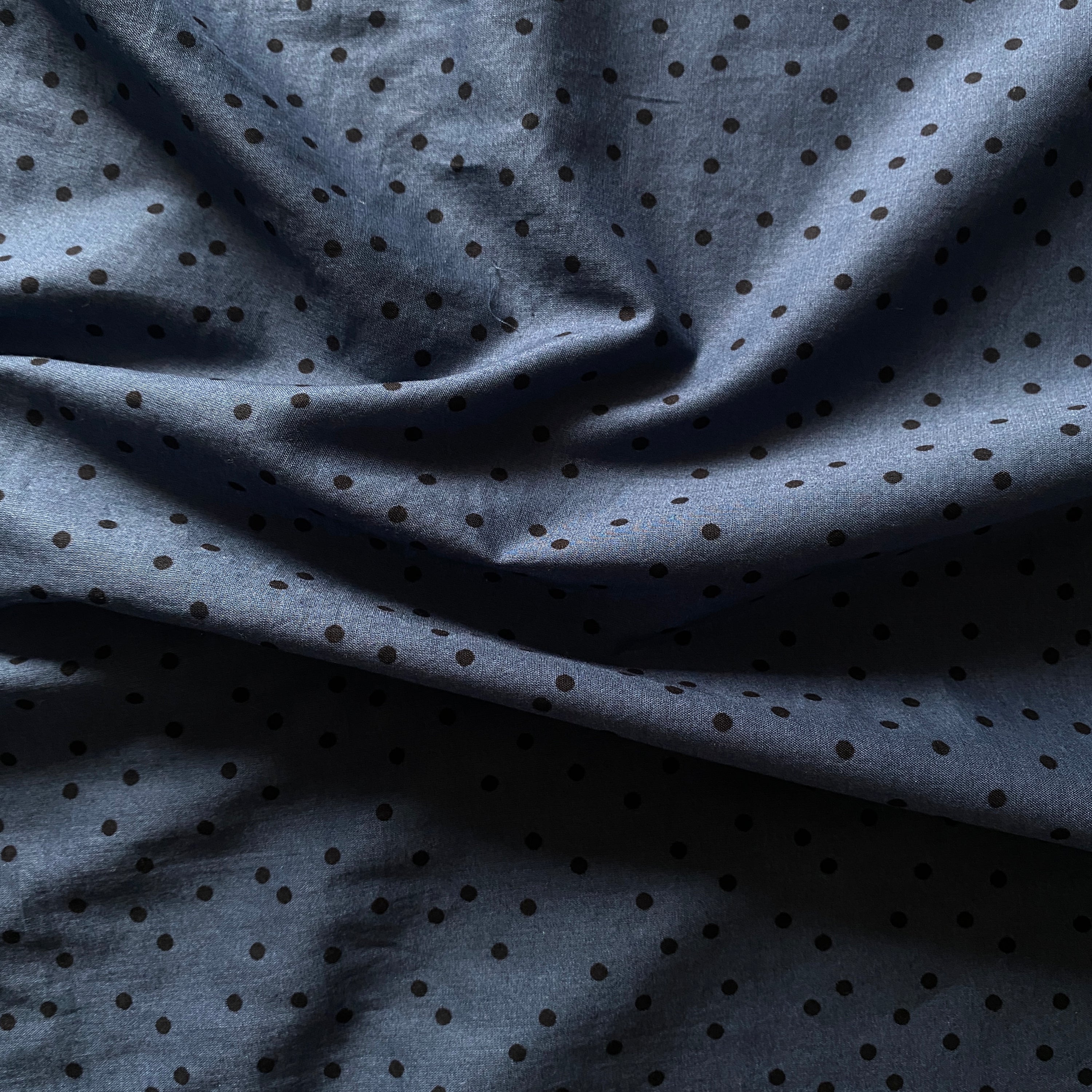 SEVENBERRY - Cotton Printed Lawn Spot - Blue - The Avid Seamstress