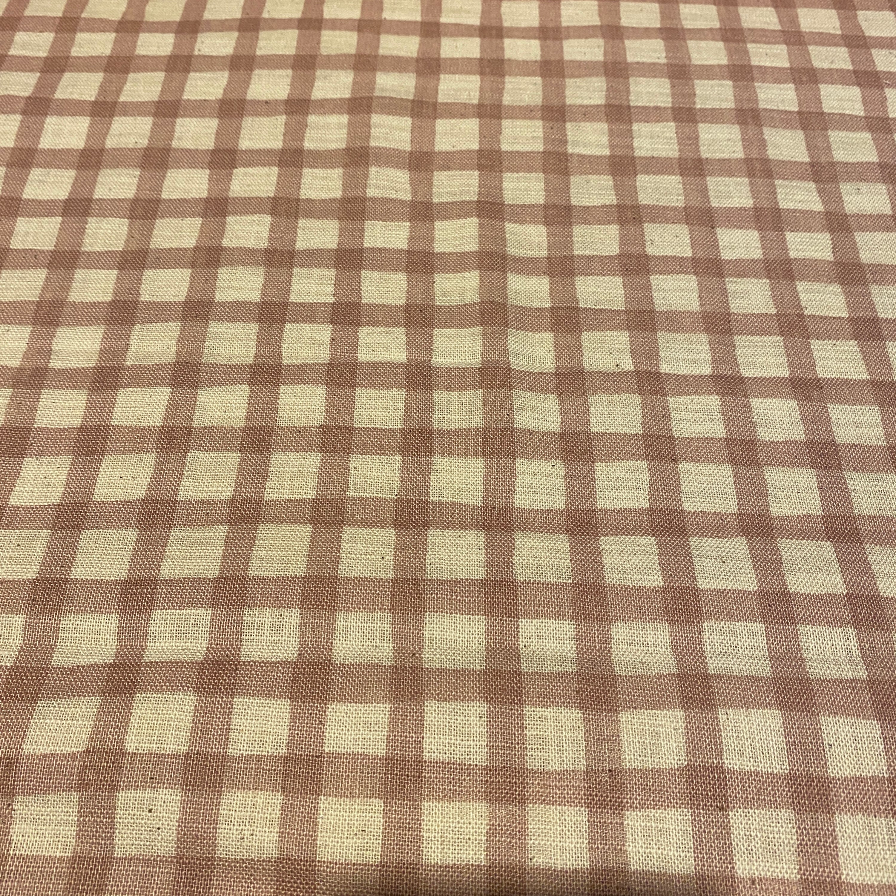 SEVENBERRY ~ Linen Look Cotton ~ Pink Gingham - The Avid Seamstress