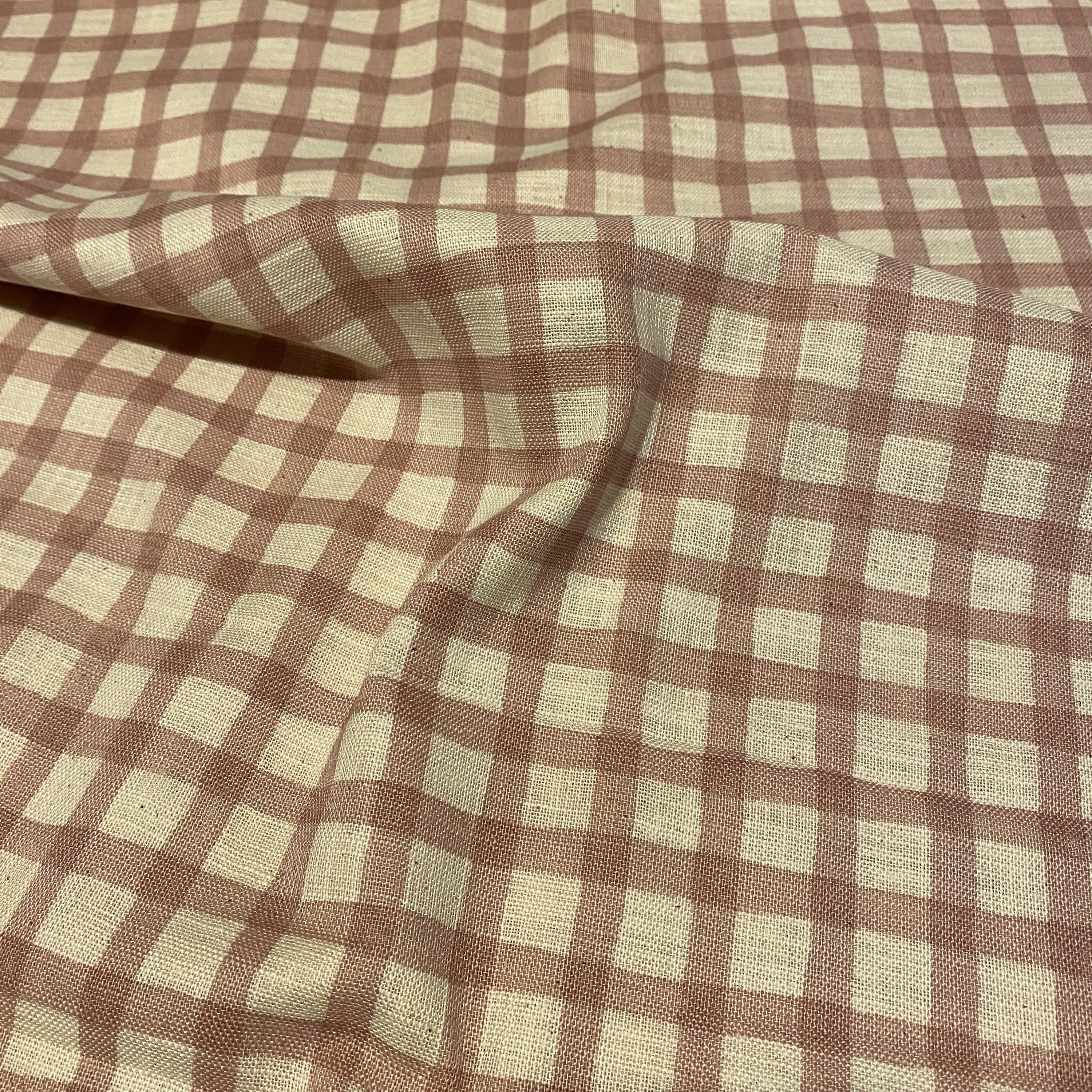 SEVENBERRY ~ Linen Look Cotton ~ Pink Gingham - The Avid Seamstress