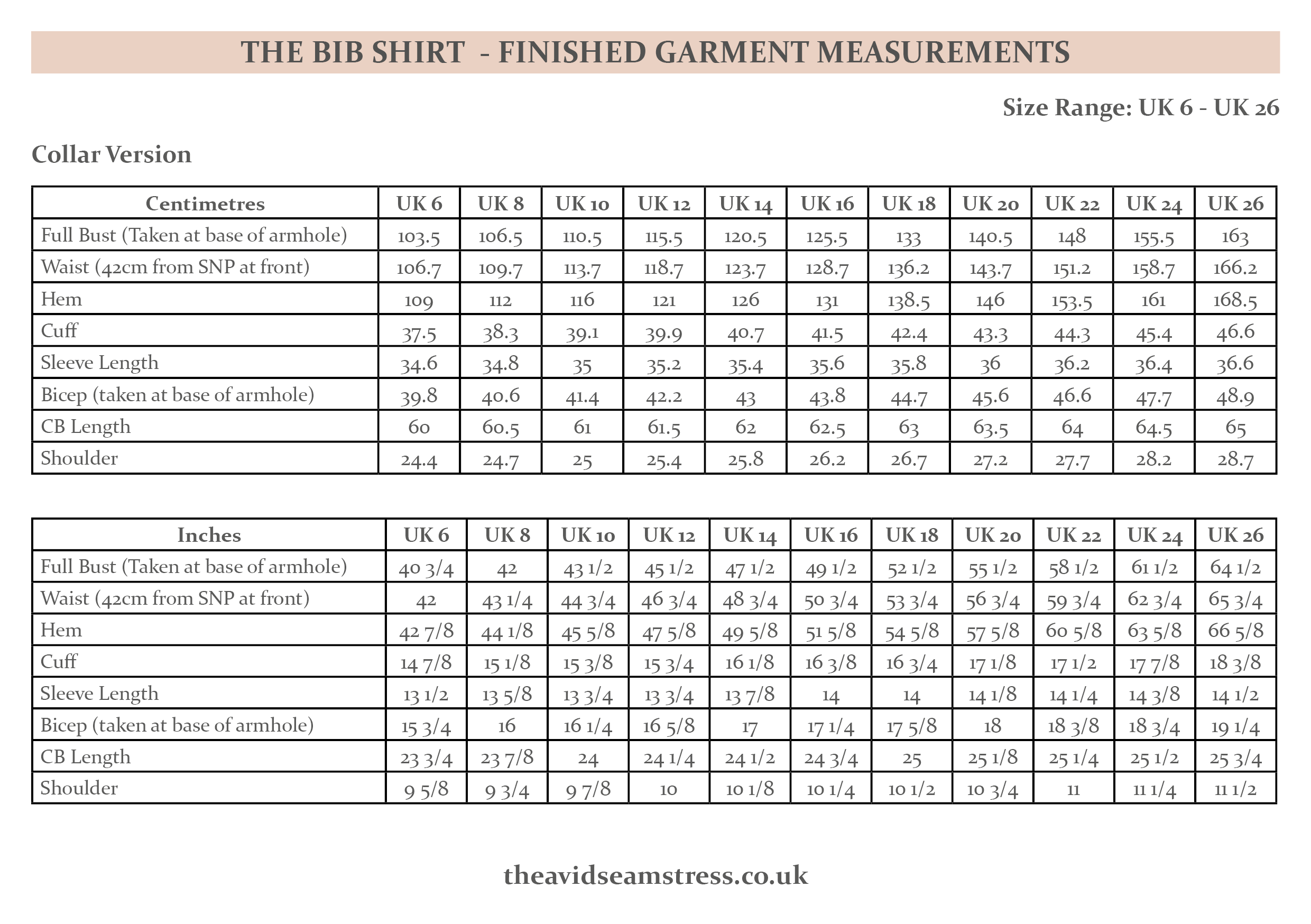 The Bib Shirt - NEW - The Avid Seamstress