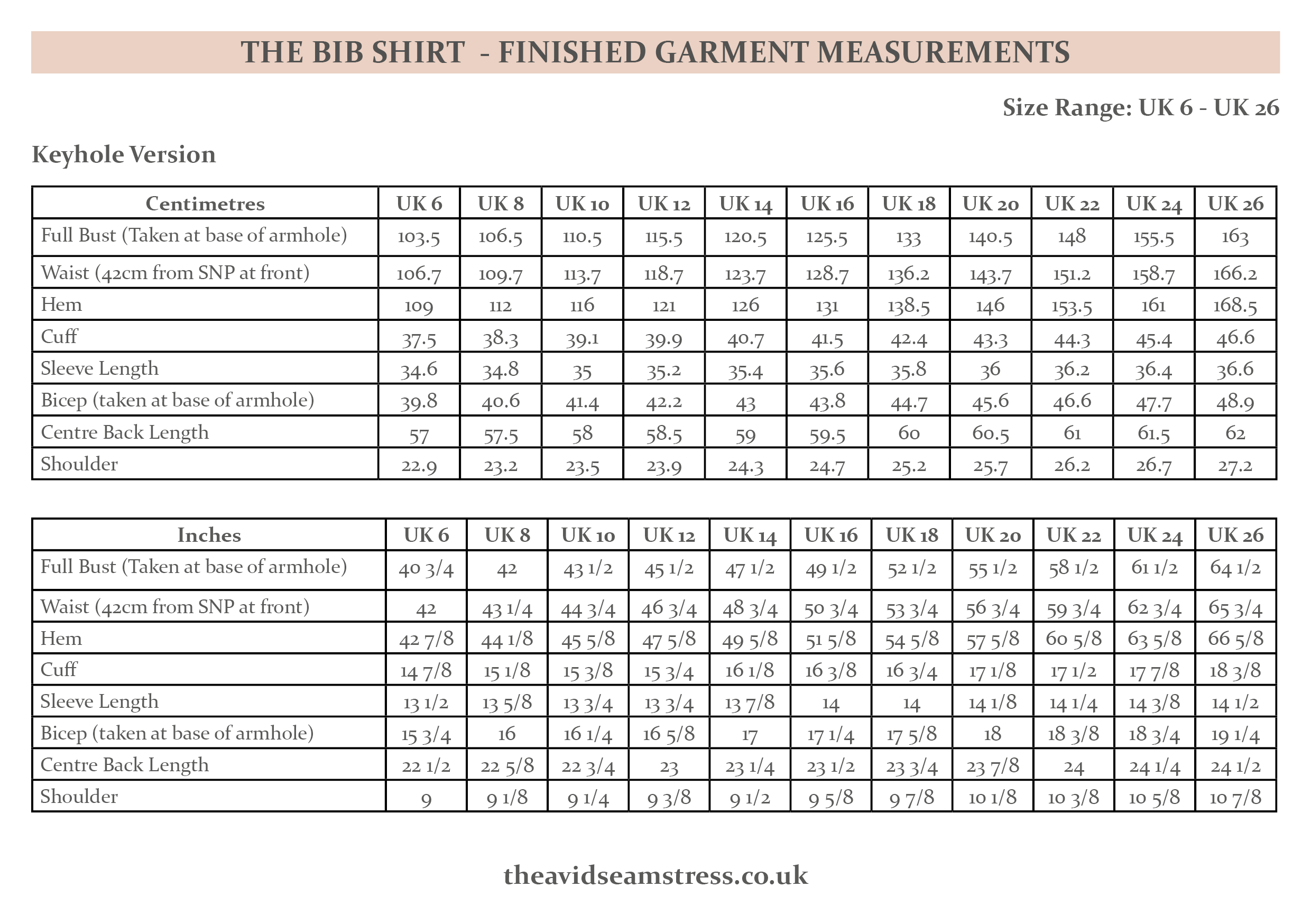 The Bib Shirt - NEW - The Avid Seamstress
