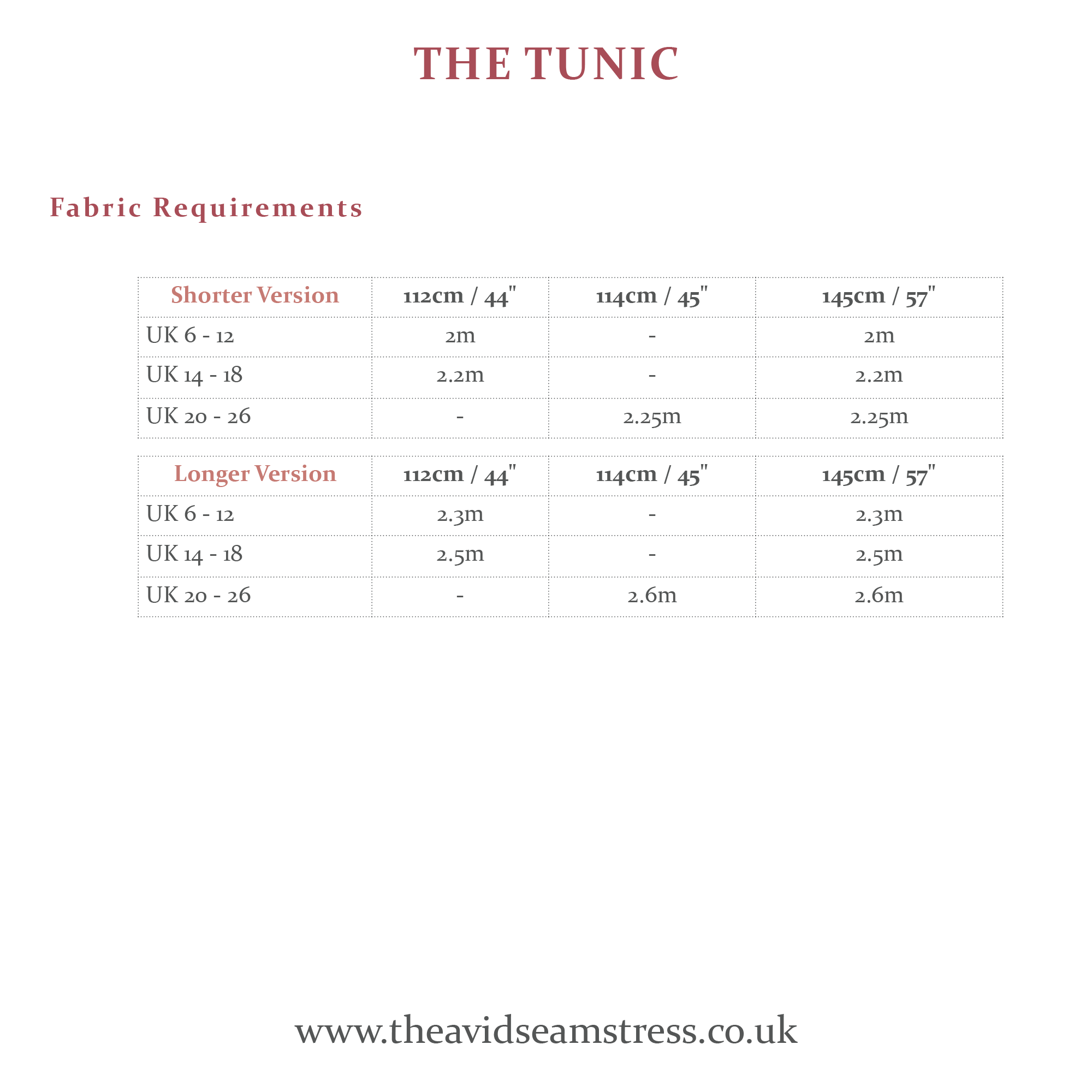 The Tunic Sewing Pattern - The Avid Seamstress