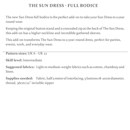 The Sun Dress - Bodice Expansion Pack