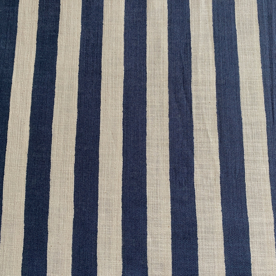 SEVENBERRY ~ Linen Look Cotton ~ Blue Stripe