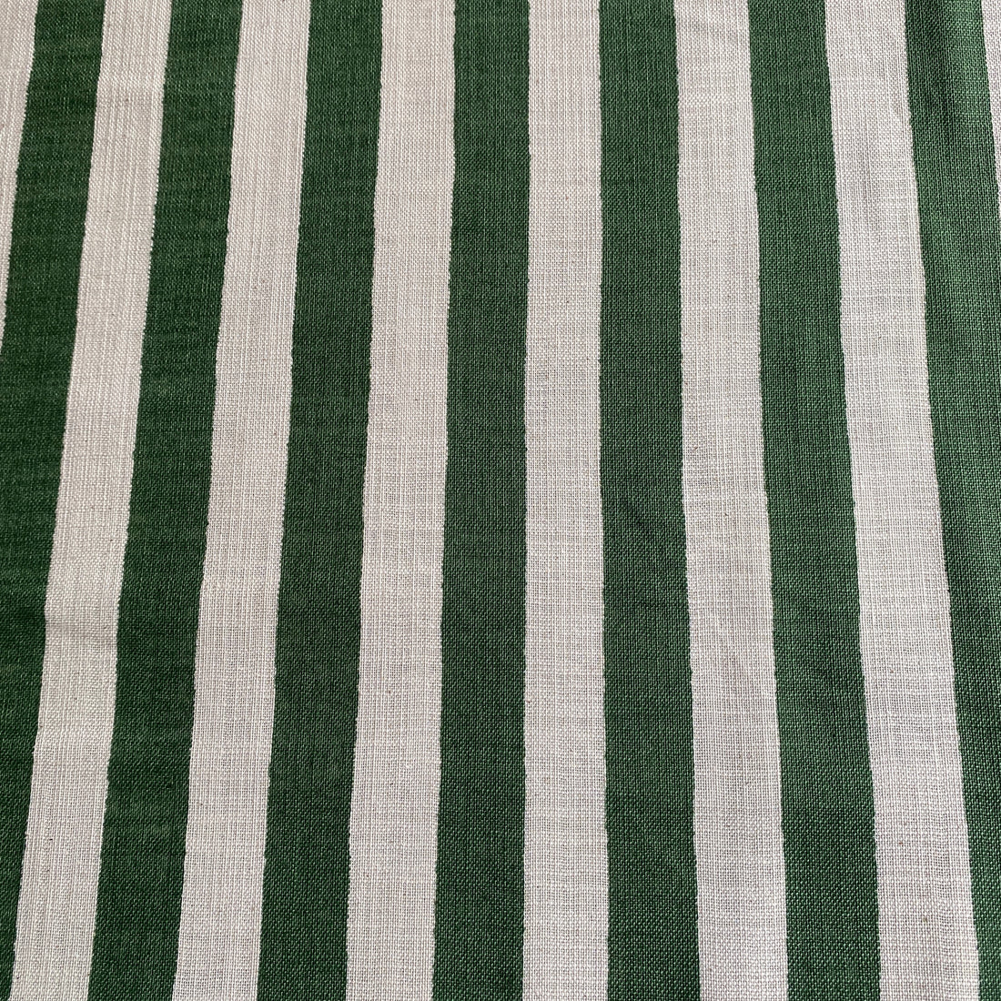 SEVENBERRY ~ Linen Look Cotton ~ Green Stripe