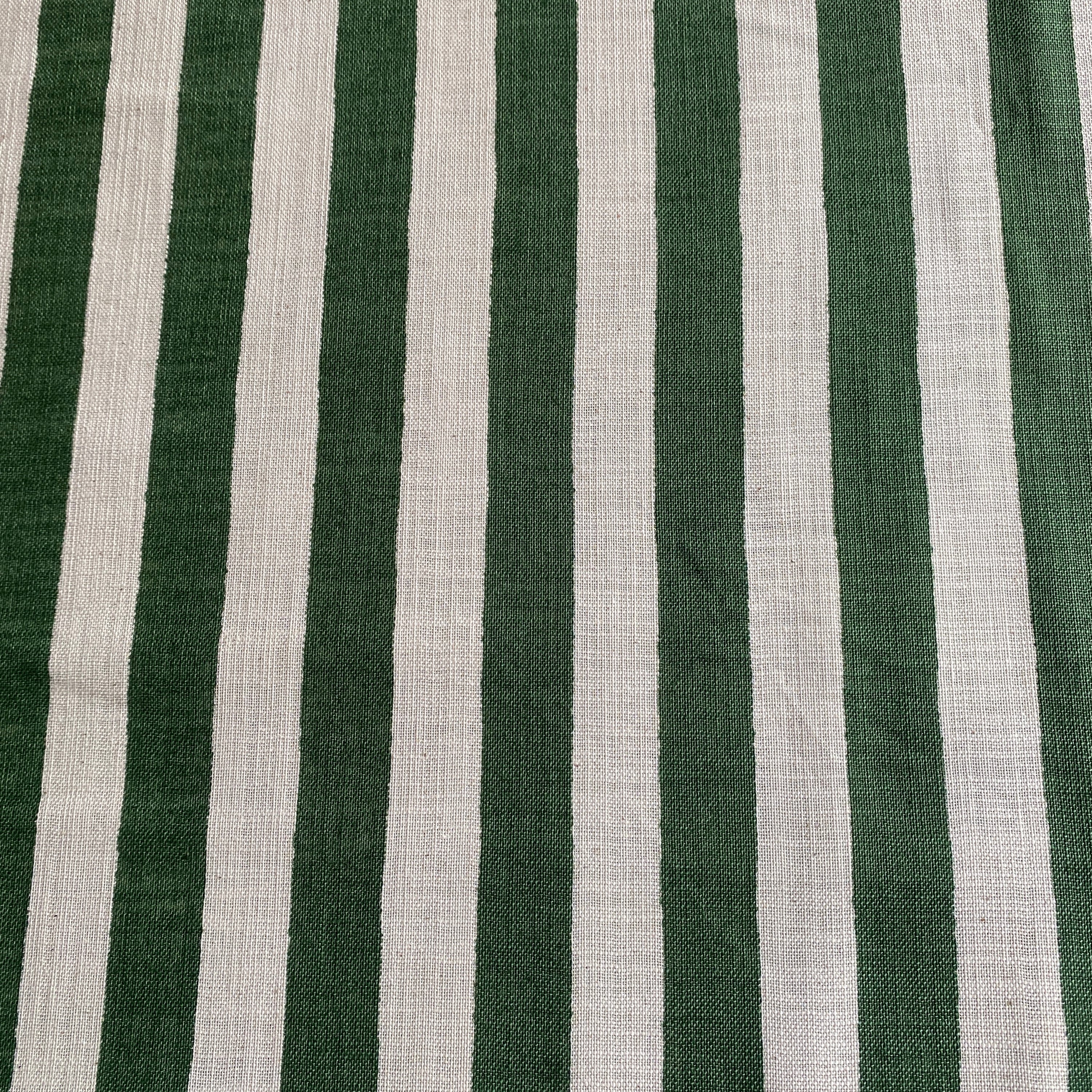 SEVENBERRY ~ Linen Look Cotton ~ Green Stripe - The Avid Seamstress