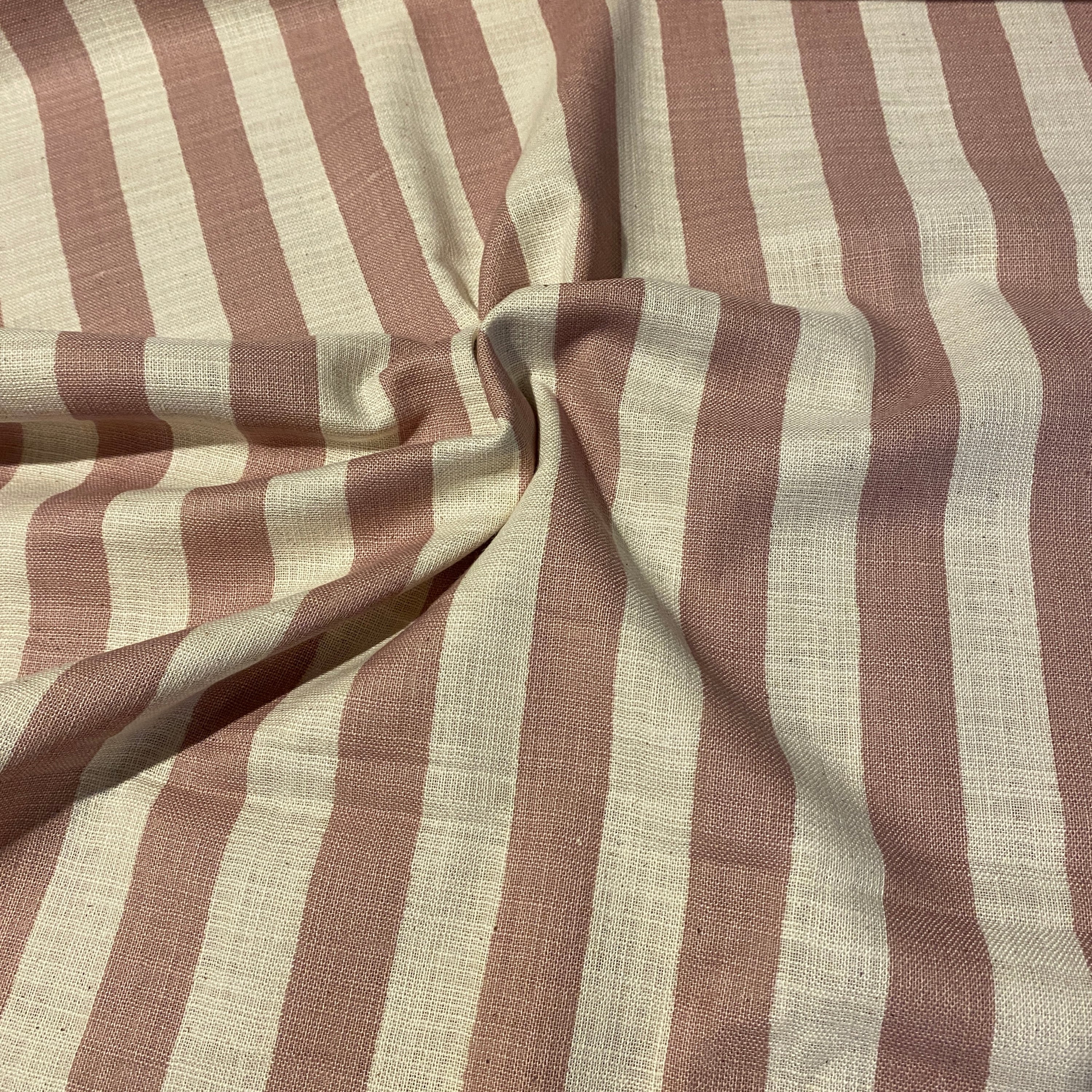 SEVENBERRY ~ Linen Look Cotton ~ Pink Stripe - The Avid Seamstress