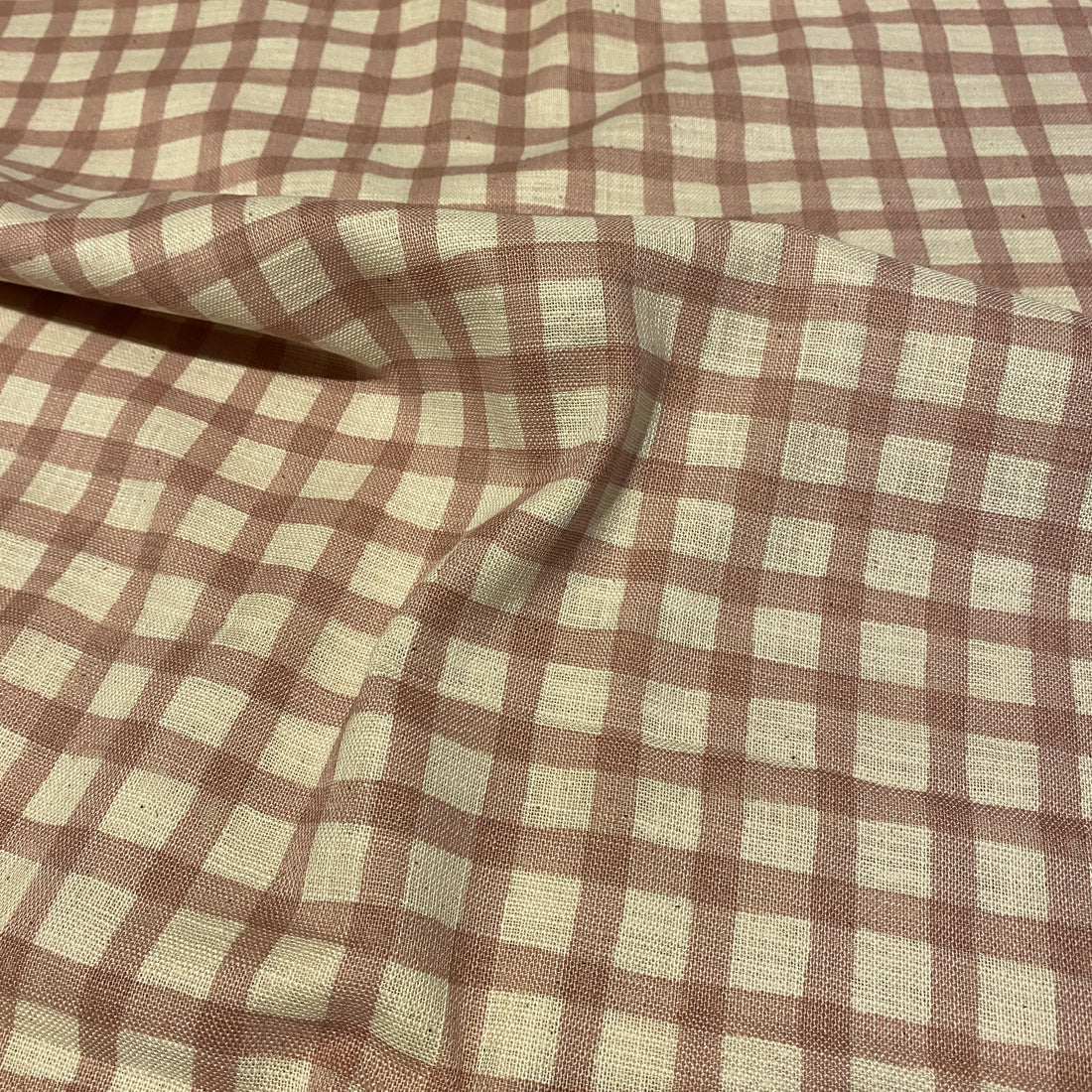 SEVENBERRY ~ Linen Look Cotton ~ Pink Gingham