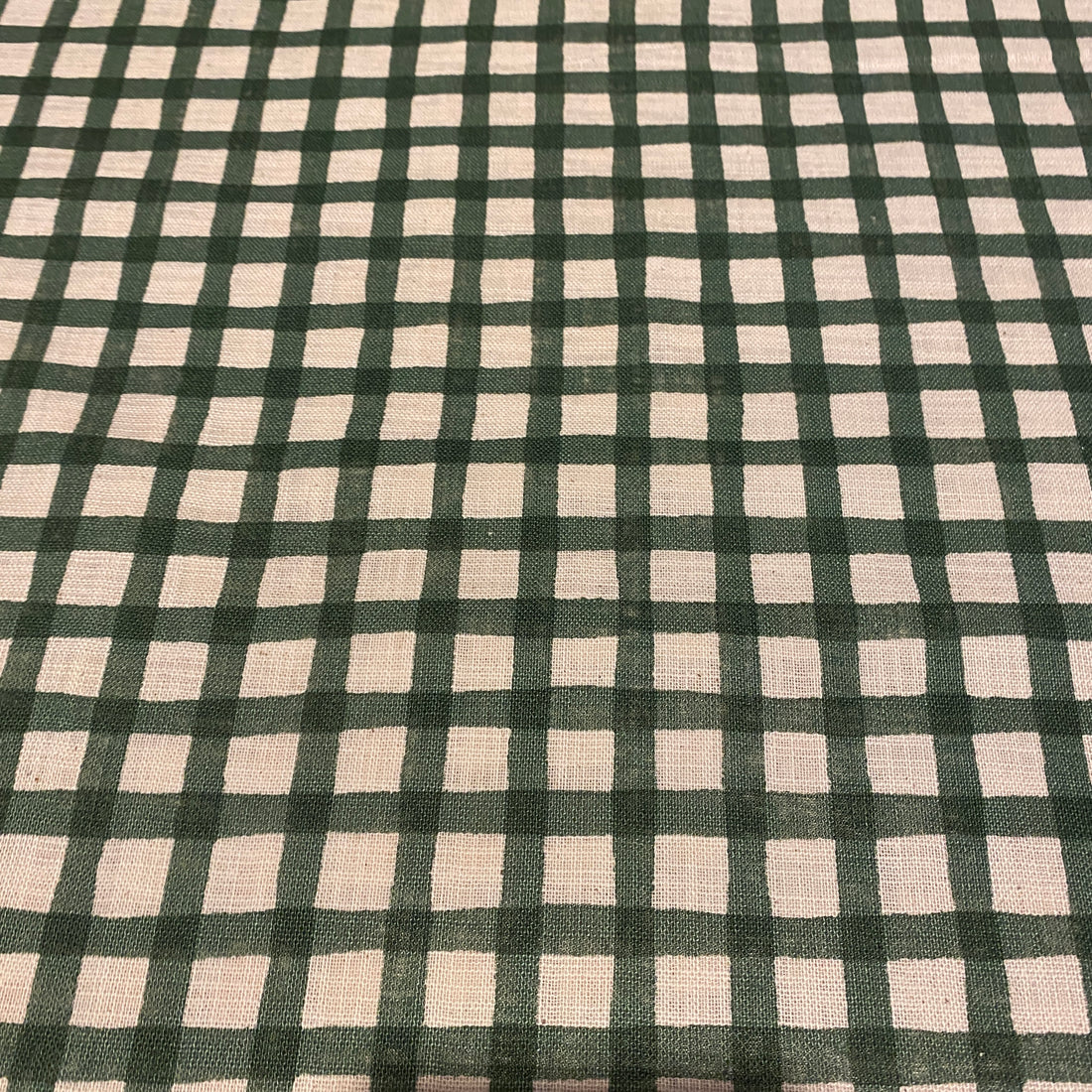 SEVENBERRY ~ Linen Look Cotton ~ Green Gingham