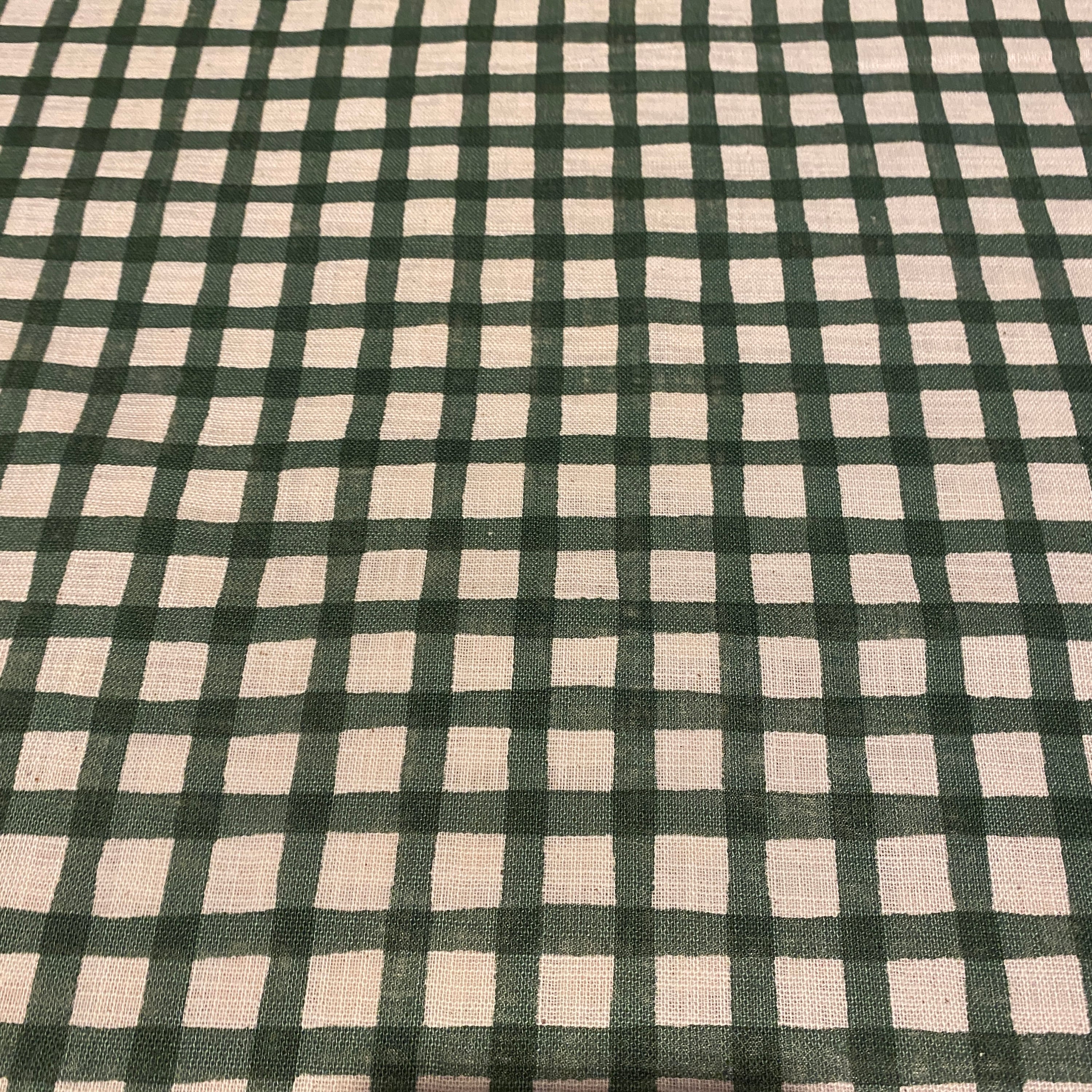 SEVENBERRY ~ Linen Look Cotton ~ Green Gingham - The Avid Seamstress