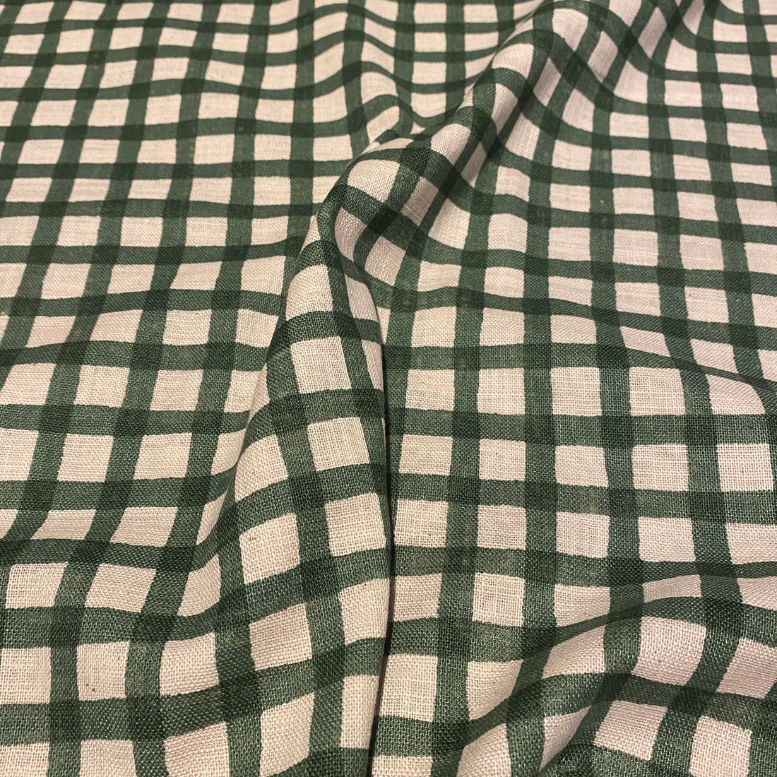SEVENBERRY ~ Linen Look Cotton ~ Green Gingham