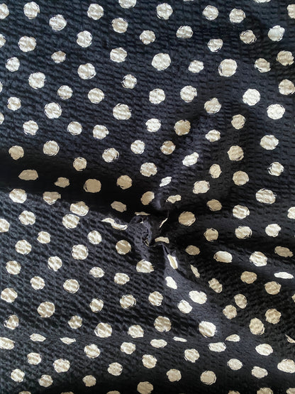 SEVENBERRY ~ Cotton Ripple Seersucker ~ Black - The Avid Seamstress