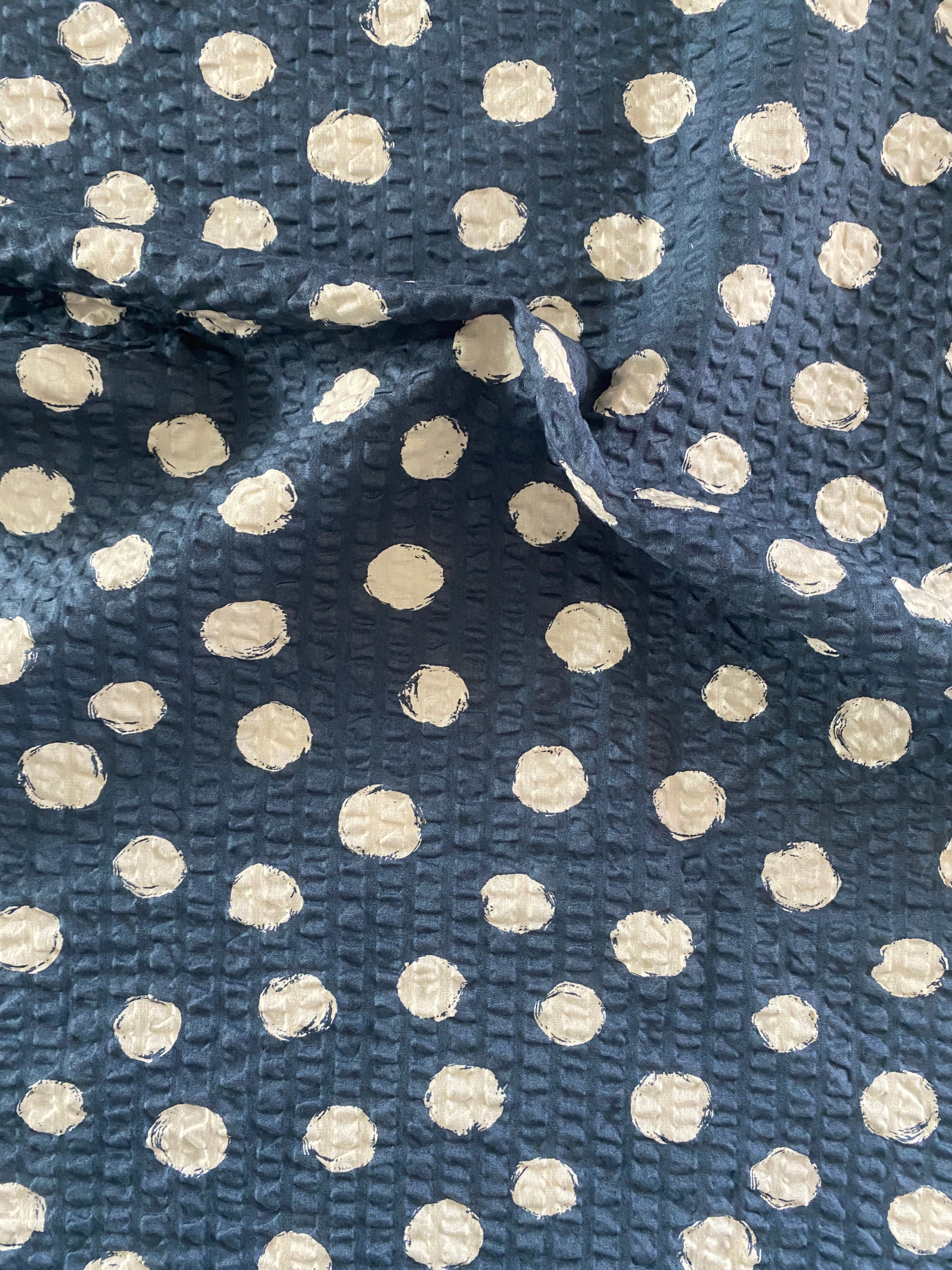 SEVENBERRY ~ Cotton Ripple Seersucker ~ Blue - The Avid Seamstress