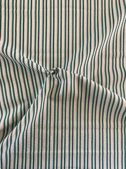 PG ~ Cotton Seersucker ~ Green Stripe - The Avid Seamstress
