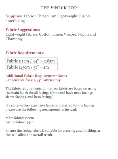 The V-Neck Top - NEW - The Avid Seamstress