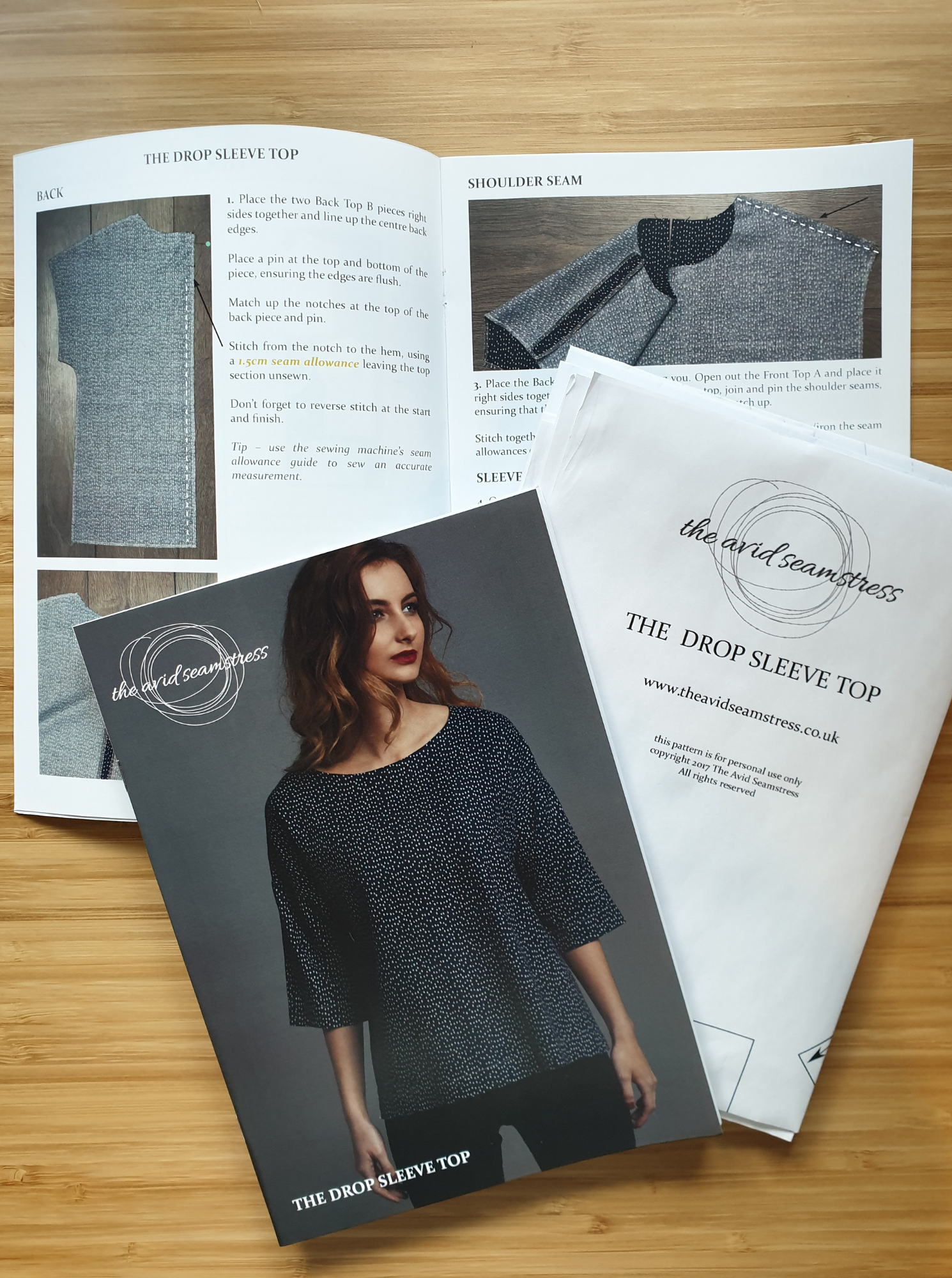 The Drop Sleeve Top - Pattern Sheet &amp; Instruction Book - The Avid Seamstress