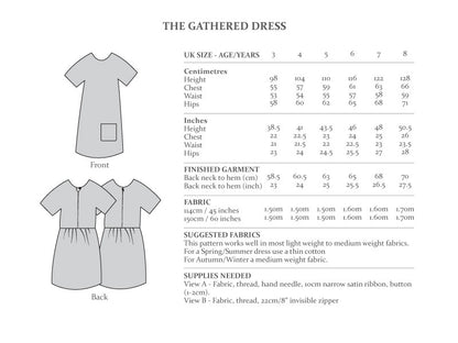 The Gathered Dress envelope information