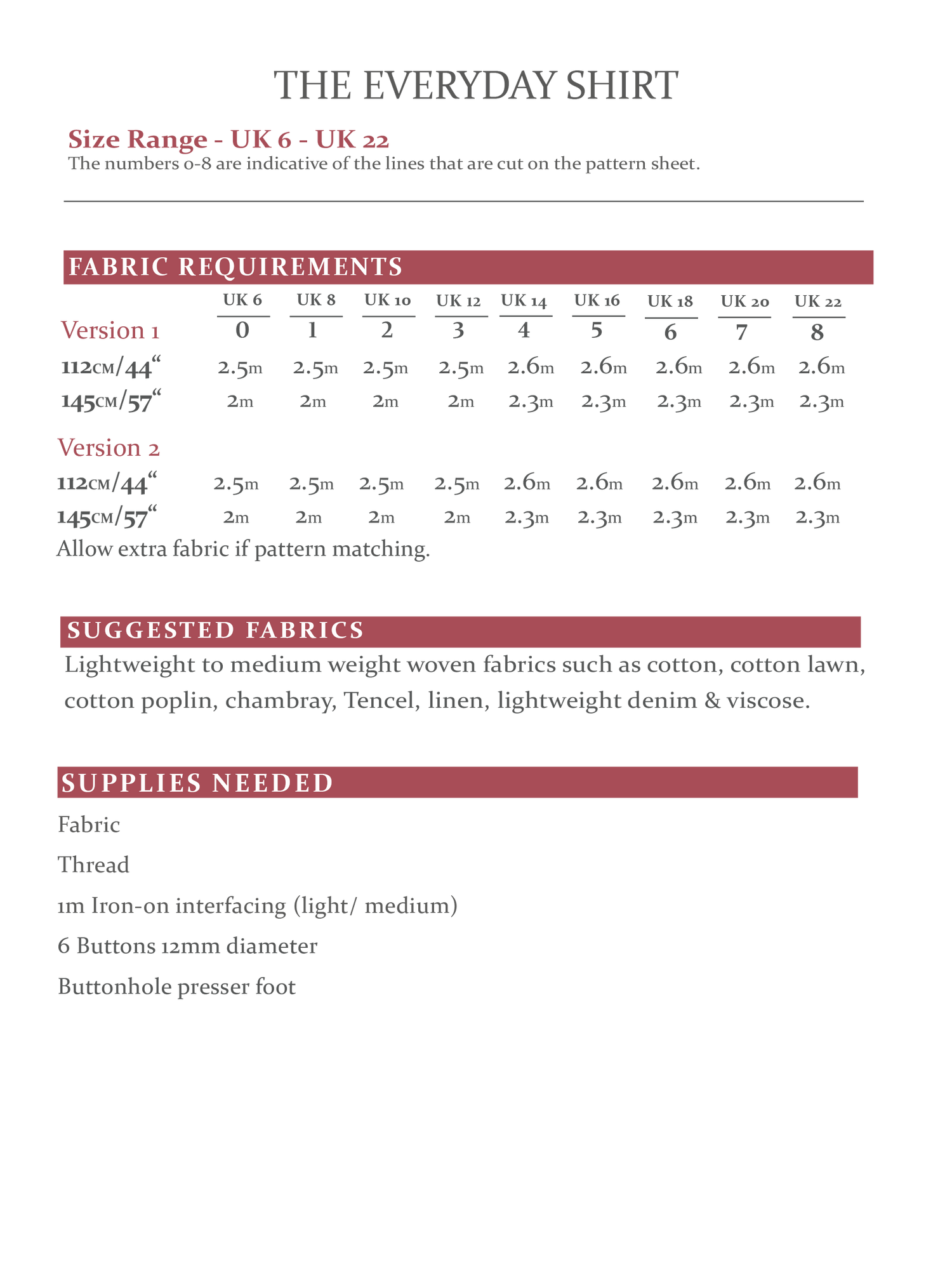 The Everyday Shirt Sewing Pattern - The Avid Seamstress