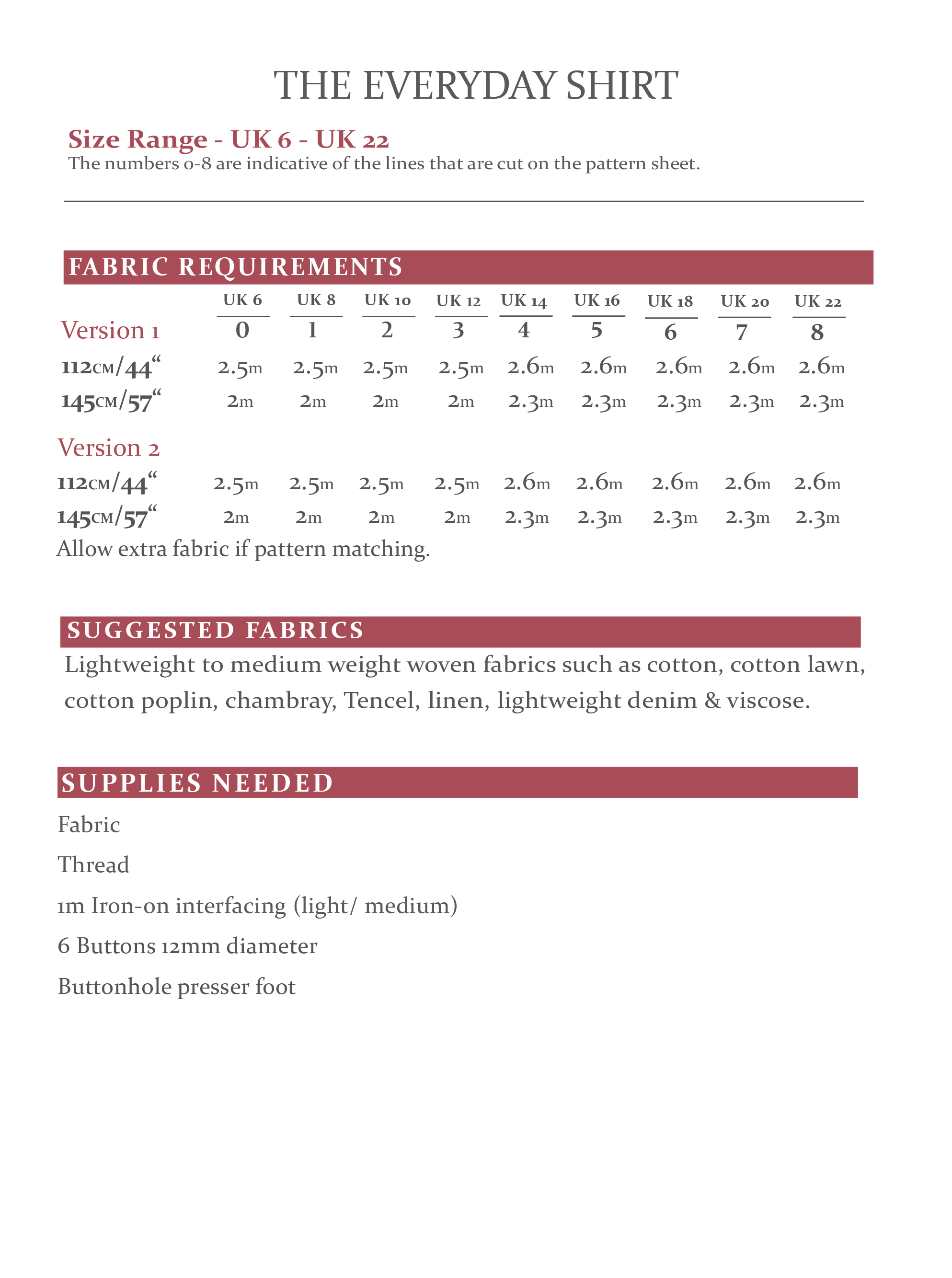 The Everyday Shirt Sewing Pattern - The Avid Seamstress