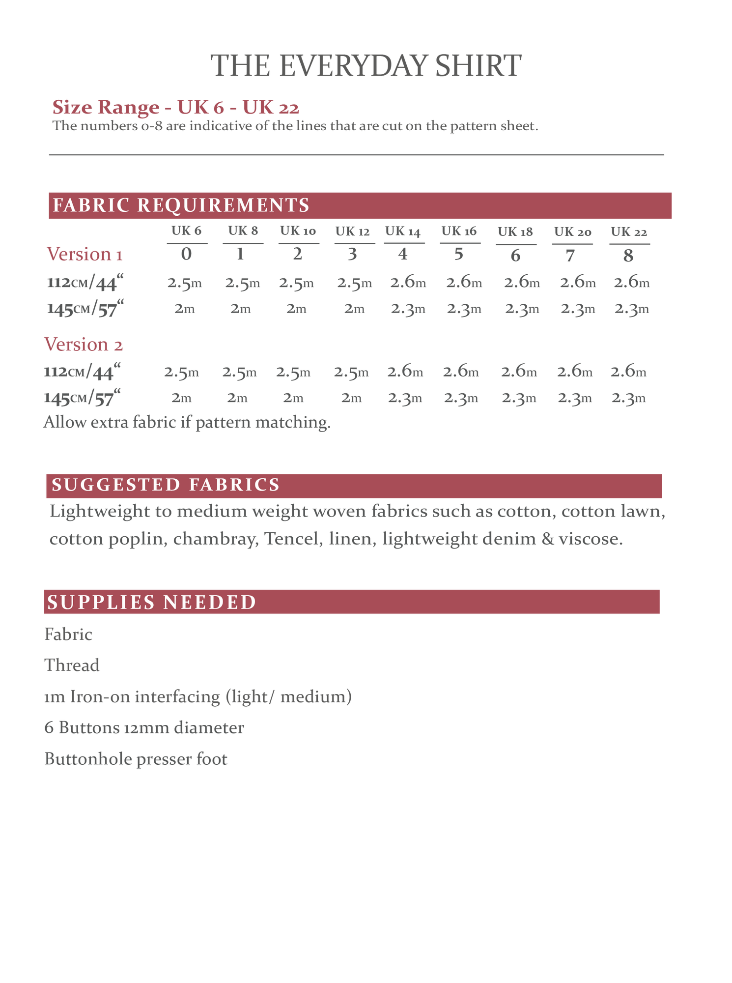 The Everyday Shirt Sewing Pattern - The Avid Seamstress
